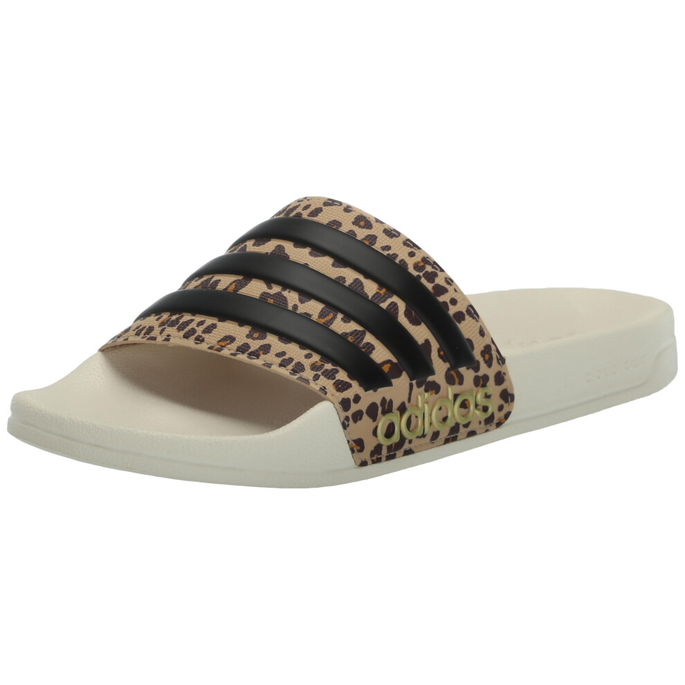 Adidas Unisex Adilette Shower Slide Sandal Off White/Black/Magic Beige 17 US Men