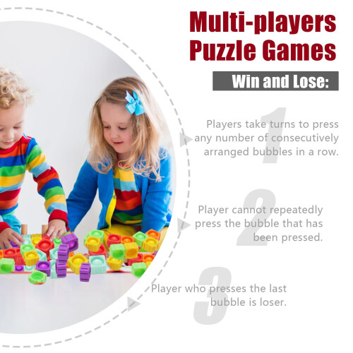 Pop Blocks Fidget Toys, Ροζ Σιλικόνη Popper Infinity DIY Κτίρια CVC Λέξεις Μάθησης 1
