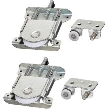 Set Of 2 Sliding Pieces for Wardrobe Door, Wheels, Wheels, Wheels, Rollers, Guides with Shock Absorber Pad, Load Capacity 20 Kg