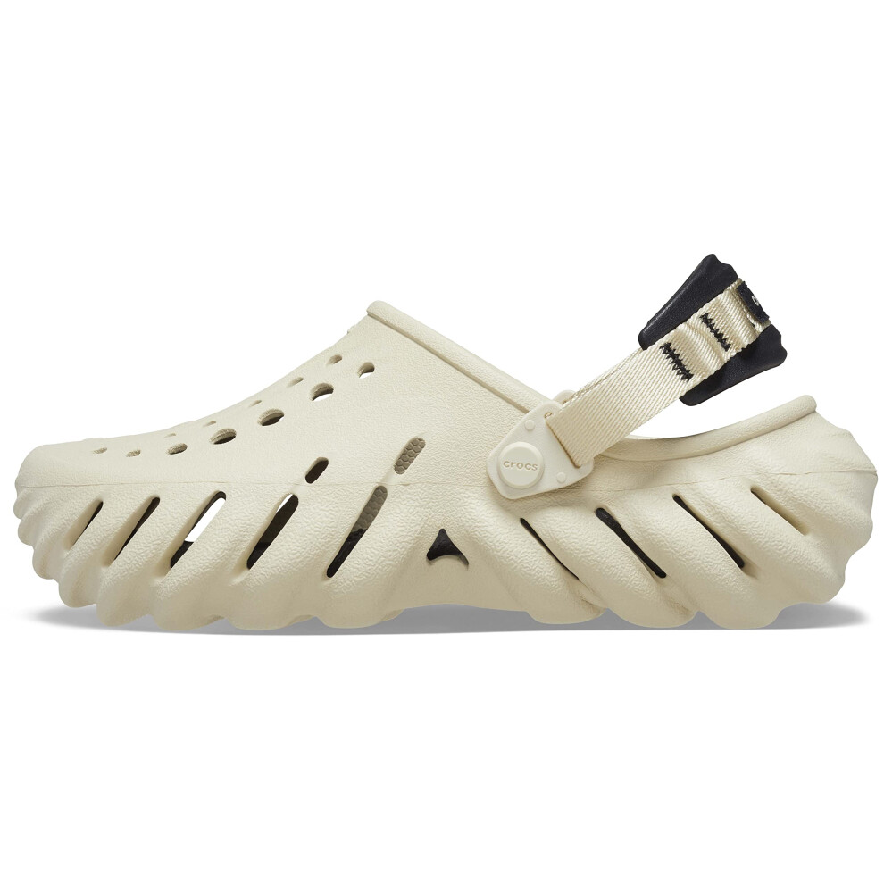 Crocs Unisex Echo Clogs  Bone/Black  7 US Men