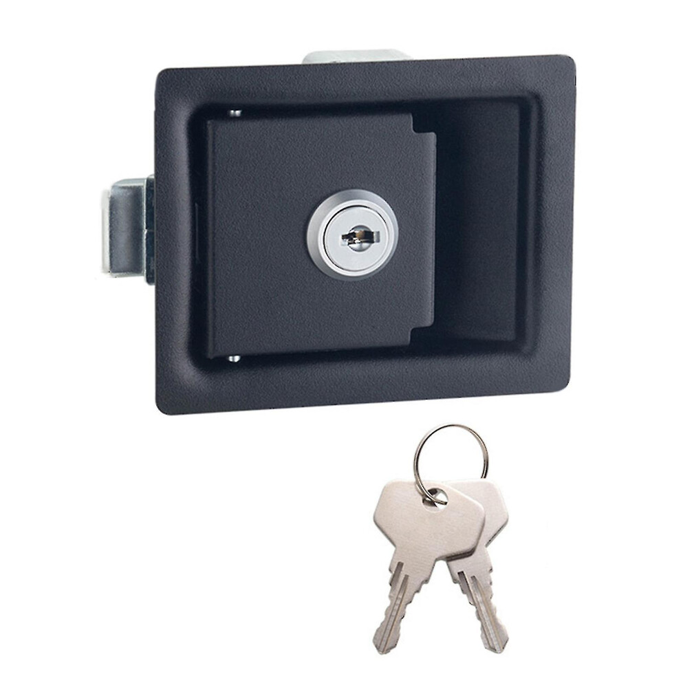 (Black) Rv Entry Door Lock Push-Type Door Locks For Camper Rv Caravan Boat Motorhome 3247719470688