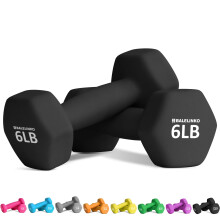 Balelinko Home Gym Equipment Workouts Strength Training Weight Loss Pilates Weights Yoga Sets Weights for Women Men Seniors and Youth 6LB Black Pa