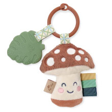 Itzy Ritzy Infant Toy & Teether - Itzy Pal Baby Teething Toy Includes Lovey  Crinkle Sound  Textured Ribbons & Silicone Teether Toy for Newborn Mushro