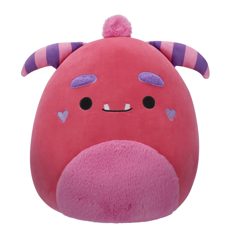 Squishmallows Original 14-Inch Mont Pink Monster With Fuzzy Belly And Heart Cheeks - Official Jazwares Large Plush