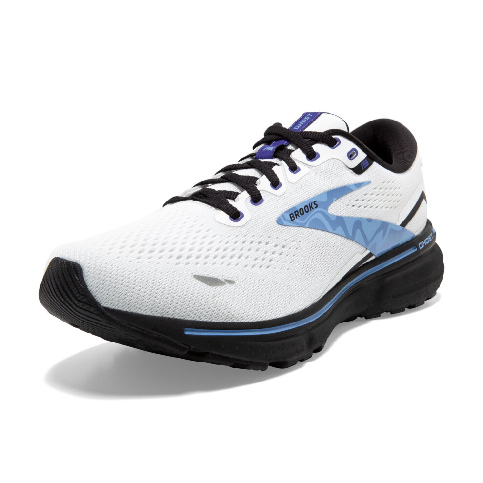 Brooks Men's Ghost 15 Neutral Running Shoe - White/Black/Vista - 14 Medium