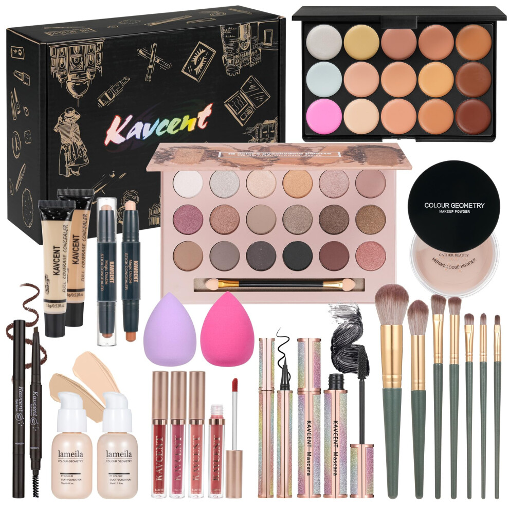 Kavcent Makeup Kit Makeup Sets For Teens Makeup Kits For Women Teenagers Make Up Eyeshadow Palette Foundation Concealer Lipgloss Makeup Kit For Women Full Kit