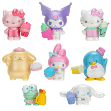 Hello Kitty Sweet Snacks 8-Pack with Mix and Match Sweet Accessories - 2 Figures - Hello Kitty My Melody Kuromi Cinnamoroll Pompompurin Keroppi