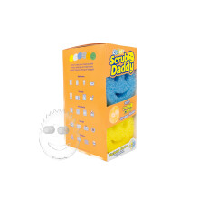Scrub Daddy Colors Sponzen 6ct + Daddy Caddy - Krasvrije multifunctionele schotelspons + sponshouder - BPA-vrij en gemaakt met polymeerschuim - Vlek-