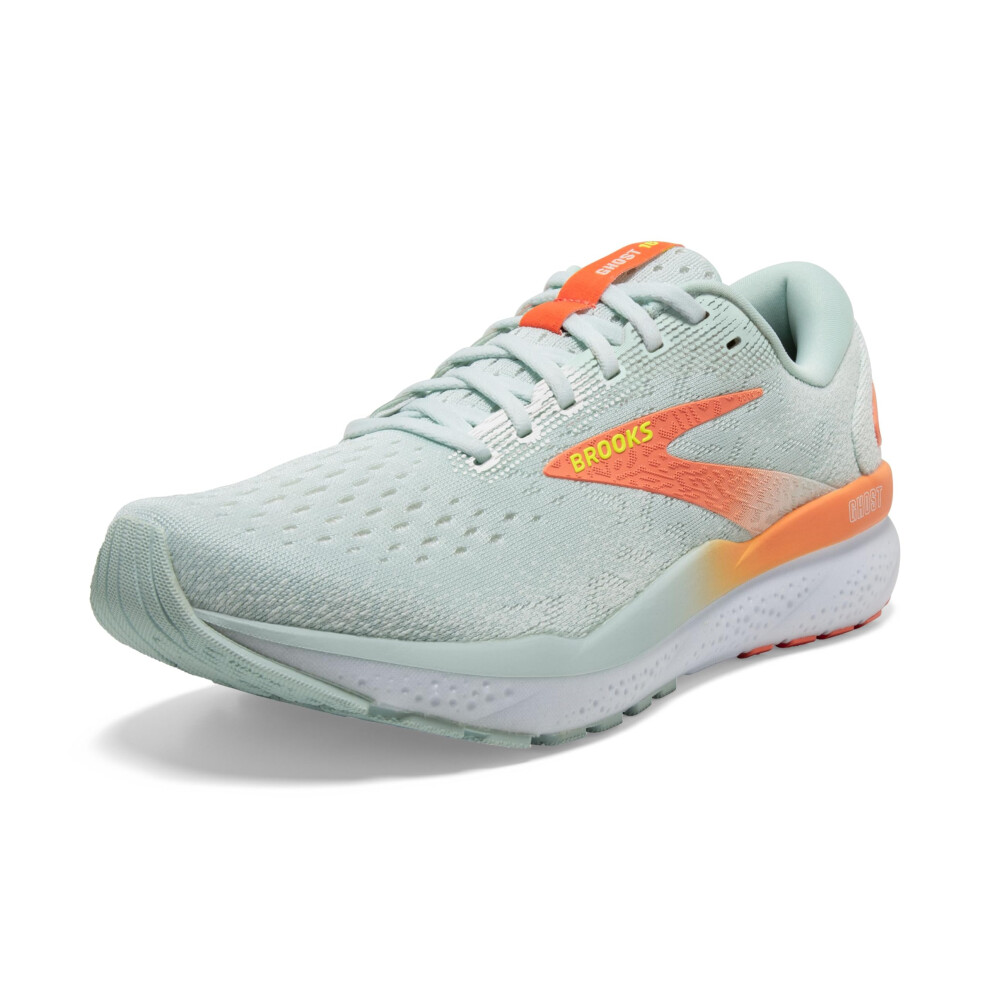 Brooks Womens Ghost 16 Neutral Running Shoe - Skylight/Coconut/Sunset - 5 Medium