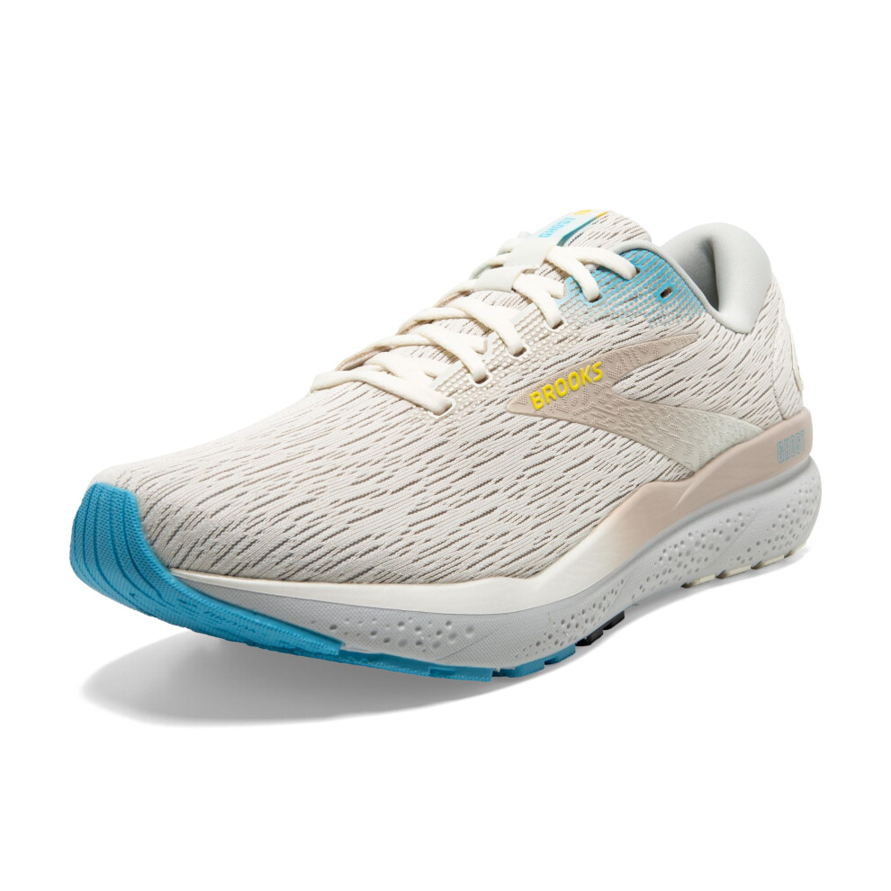 Brooks Mens Ghost 16 Neutral Running Shoe - Coconut/Blue/Yellow - 7 Medium