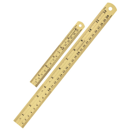 Mr. Pen- Steel Rulers 2 Pack 6 and 12 Gold 6 Inch Ruler Metal Rulers ...