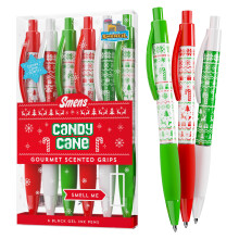 Holiday Smens - Candy Cane Scenting Gel stylos 6 Count Stocking Stuffer Gifts for Kids School Supplies Party Favors Classroom Rcompense