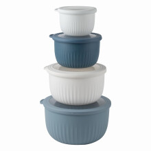 Gatiti cu boluri de preparare culori cu capacele lat ?i profund din plastic de cuiburi mici set de boluri de amestecare cu capace cu 8 buca?i - b
