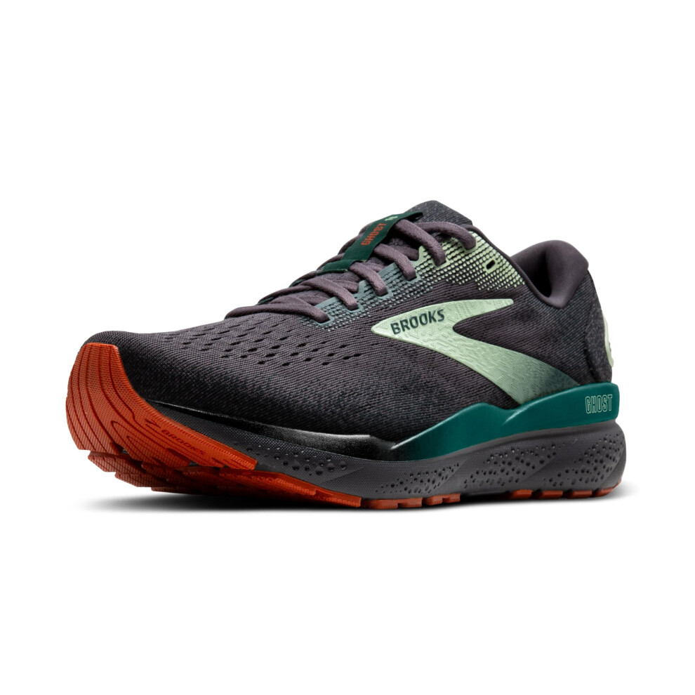 Brooks Mens Ghost 16 Neutral Running Shoe - Blackened Pearl/June Bug/Green - 14 Medium