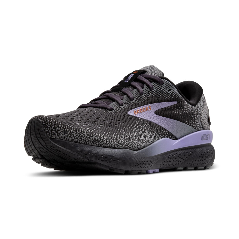 Brooks Womens Ghost 16 Neutral Running Shoe - Ebony/Lavender/Copper - 5.5 Medium