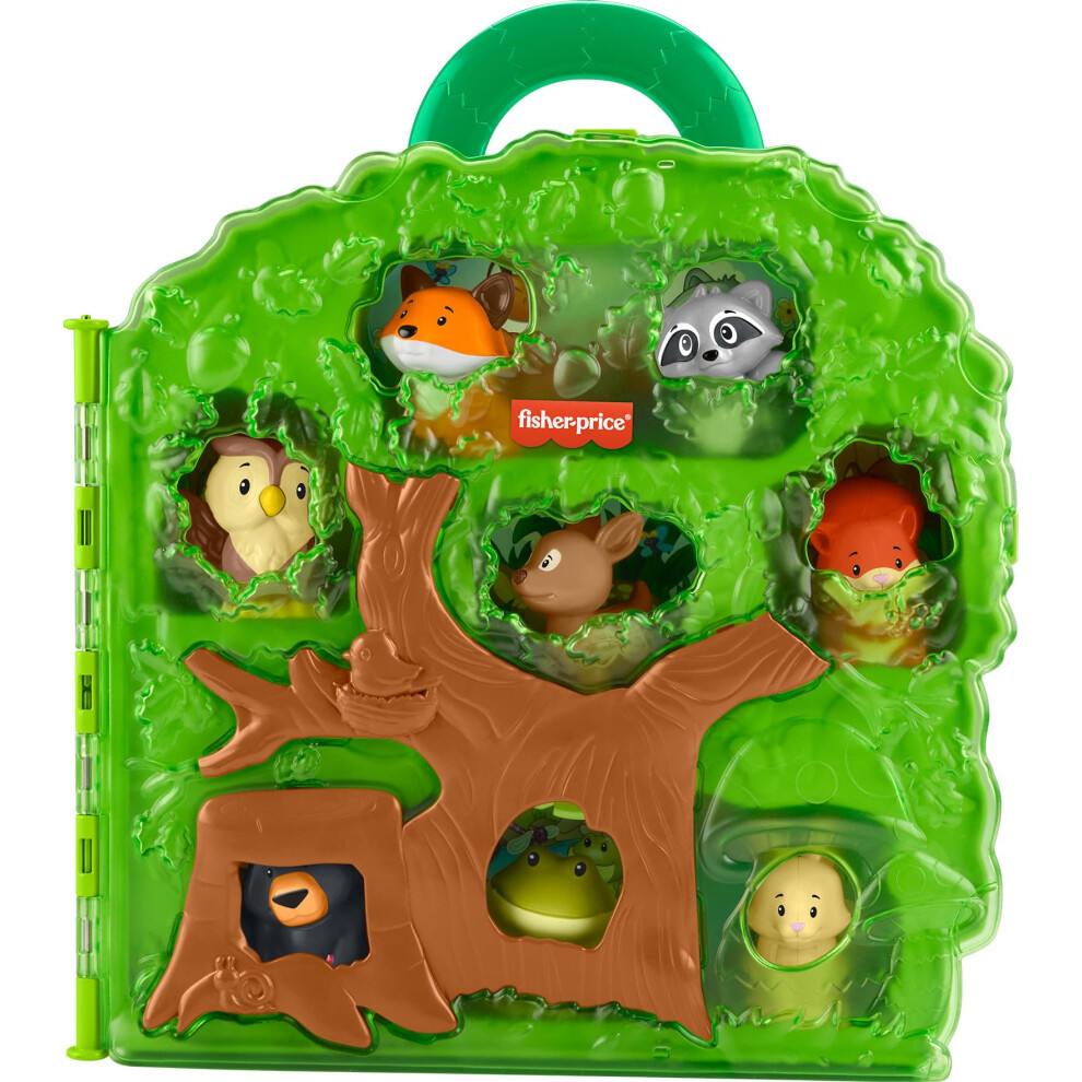 Fisher-Price Little People Toddler Toy Forest Friends Carry Case Playset With Animal Figures For Pretend Play Kids Ages 1+ Years