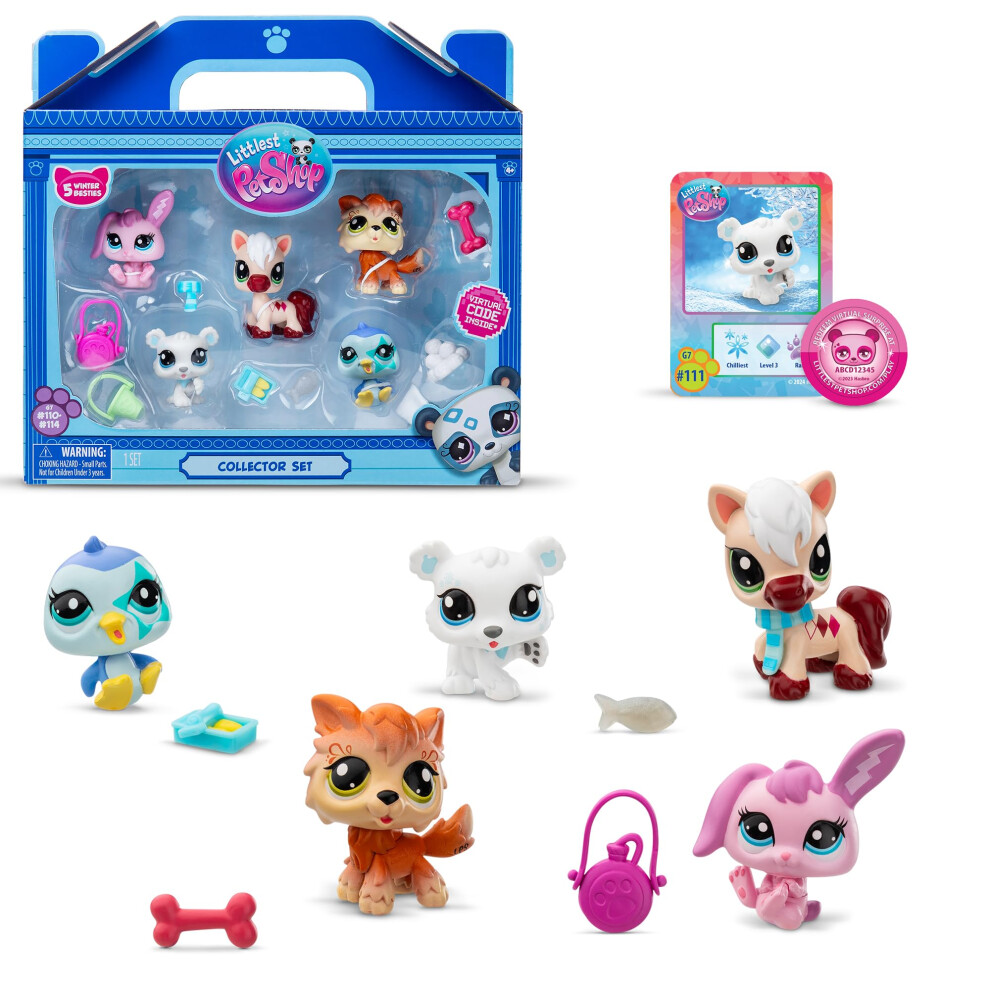 Littlest Pet Shop - Winter Besties Collector Set - LPS Gen 7 Authentic Mystery Figures Surprise Collectible Kidult Toy Girls Boys Kids Tweens Ag