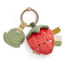 Itzy Ritzy Infant Toy & Teether - Itzy Pal Baby Teething Toy Includes Lovey  Crinkle Sound  Textured Ribbons & Silicone Teether Toy for Newborn Strawb