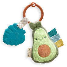 Itzy Ritzy Infant Toy & Teether - Itzy Pal Baby Teething Toy Includes Lovey  Crinkle Sound  Textured Ribbons & Silicone Teether Toy for Newborn Avocad