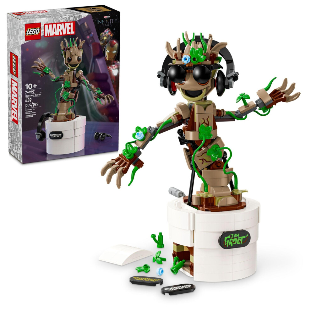 Lego Marvel Dancing Groot Guardians Of The Galaxy Toy Buildable Birthday Gift Marvel Toy Super Hero Hand-Operated Interactive Playset Marvel Gift