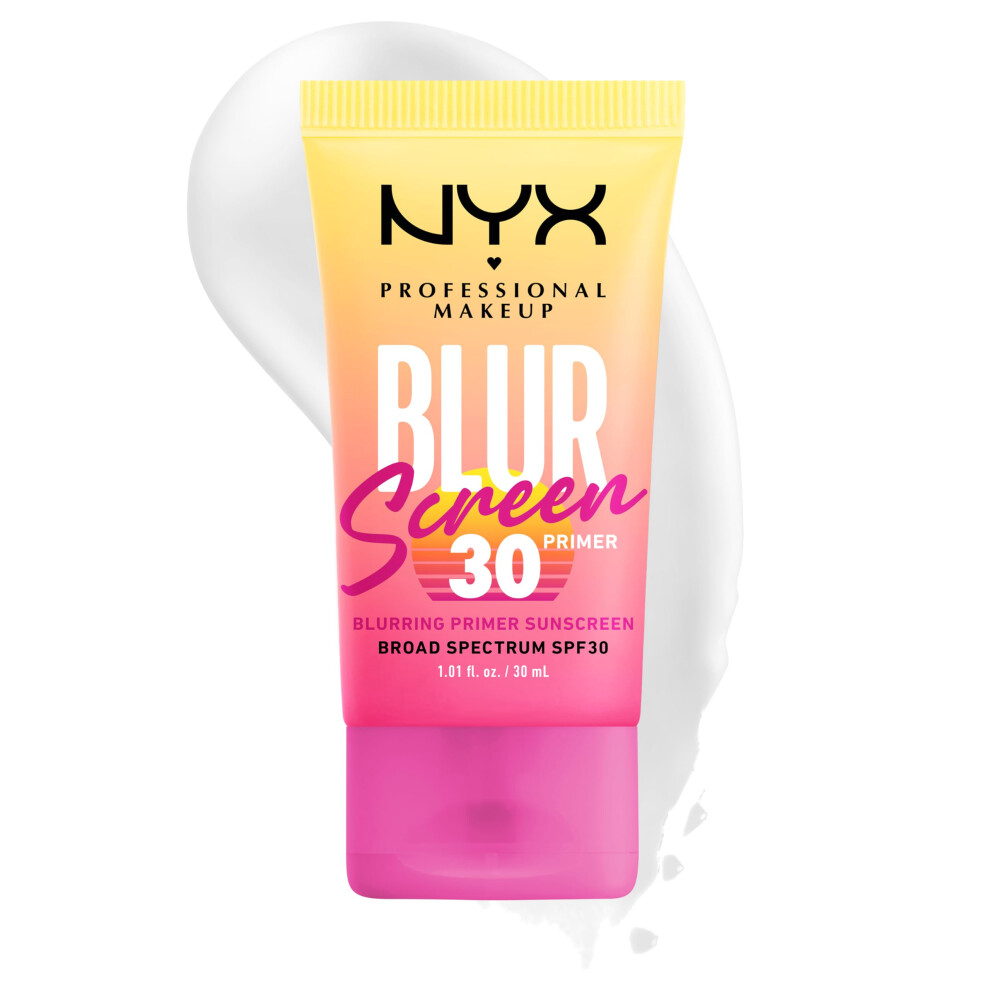 NYX PROFESSIONAL MAKEUP Blurscreen SPF 30 Primer  3-in-1 Blurring Makeup Primer with Sunscreen  Vegan Formula with No White Cast or Greasy Feeling