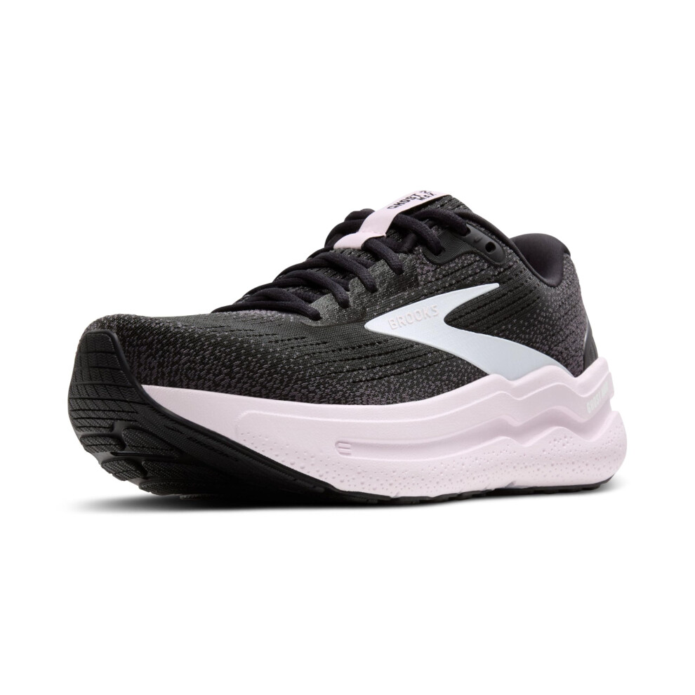 Brooks Womens Ghost Max 2 Neutral Running & Walking Shoe - Black/White/Orchid Ice - 12 Medium