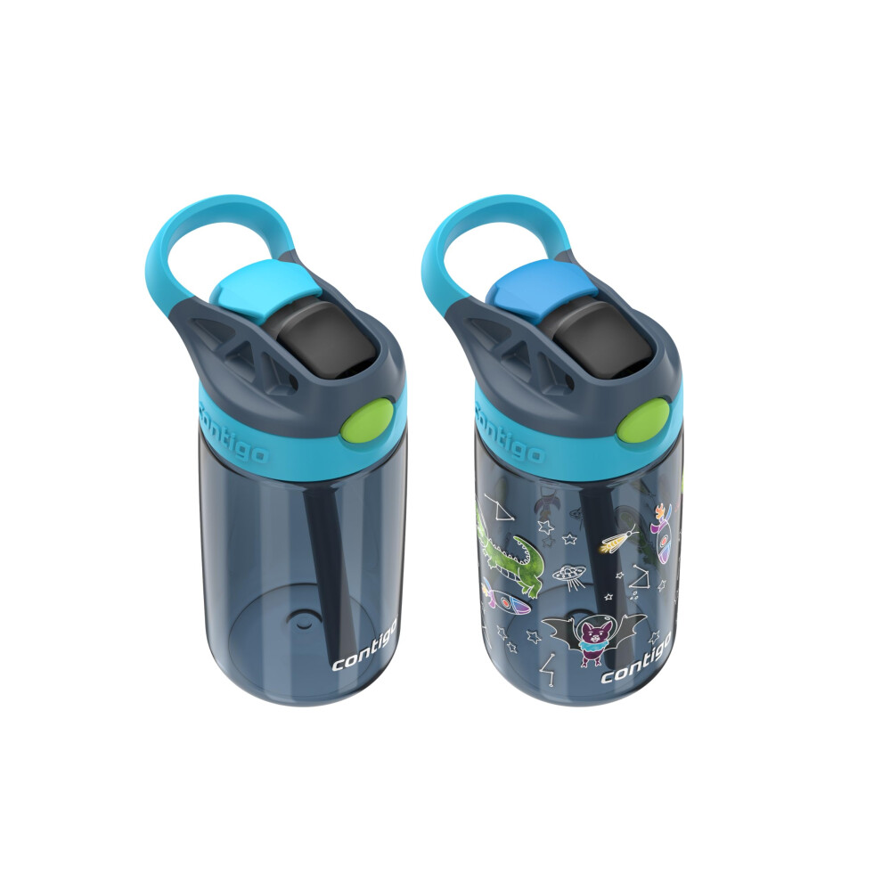 Contigo AutoSpout Water Bottle 14oz Pack Of Two Blueberry/Blue Raspberry & Blueberry Nightfall