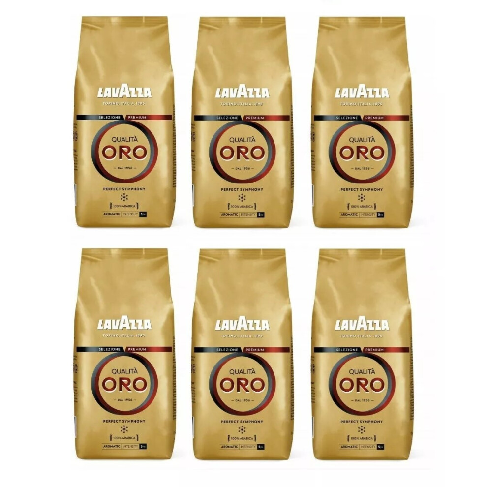 6 X 1kg Lavazza Qualita Oro Coffee Beans Free UK Delivery