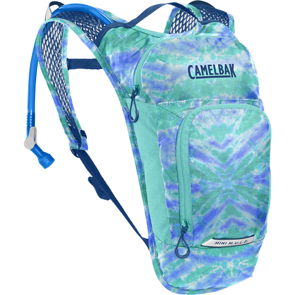 CamelBak Mini M.U.L.E. Kids Hydration Backpack for Hiking and Biking - 50oz  Tie Dye/Blue