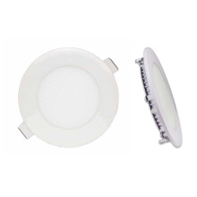 (8 Pack) LOWENERGIE 6w LED Round Ceiling Panel Light White Recessed Down Lighting, 120mm Dia, 50w Halogen Equivalent (6000K Day White
