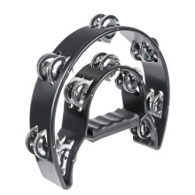 Half Moon Musical Tambourine Double Row Metal Jingles Hand Hand Trzymal wielokolorowy perkusja perkusji dla imprezy KTV z ergonomicznym uchwytem