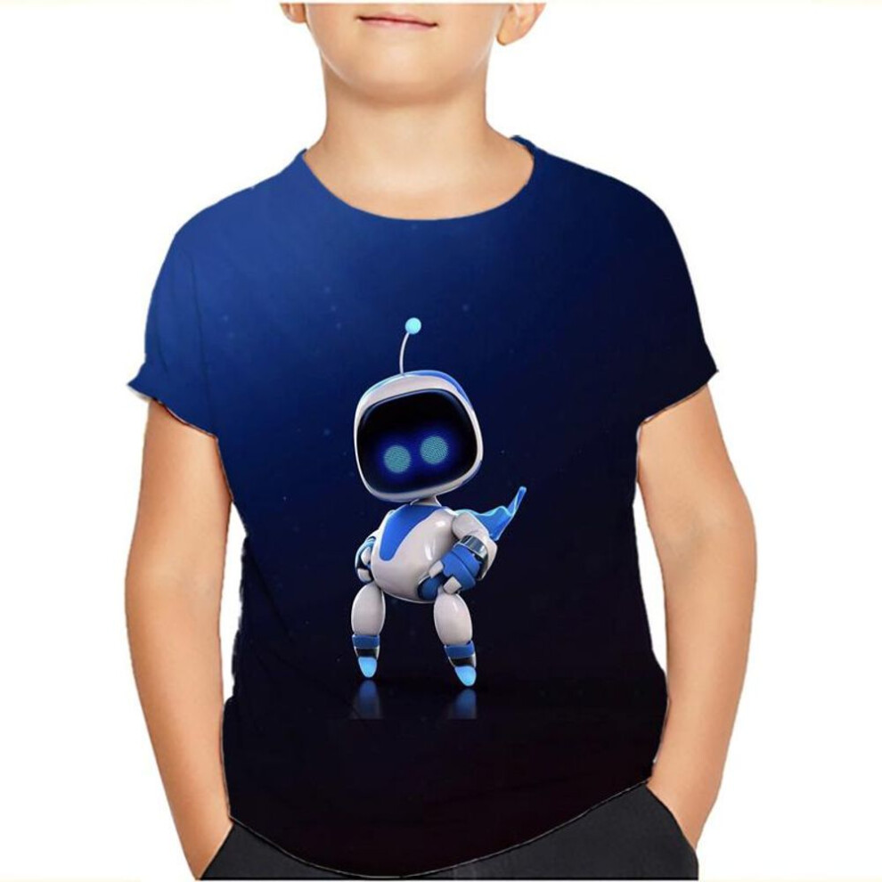 (black, 100) Game Astro Bot 3D Printed Kids T Shirt Children Clothing Harajuku Cartoon Tees Casual Fun Top Clothing Girls Boys Tshirt 2024