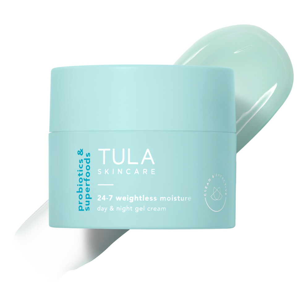 TULA Skin Care 24-7 Weightless Moisture Hydrating Day & Night Cream - Anti-Aging Lightweight Gel Cream Moisturizer for Face  Contains Watermelon & Blu