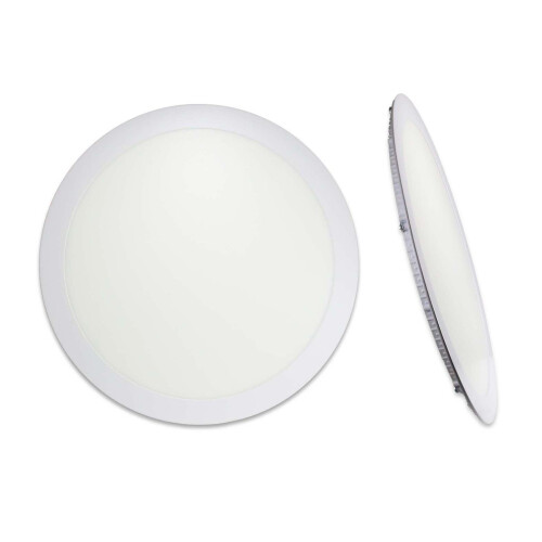 Lowenergie (2 Pack) Lowenergie 24w LED Round Ceiling Panel Light White Recessed Down Lighting, 300mm Dia, 200w Halogen Equivalent (4000K)