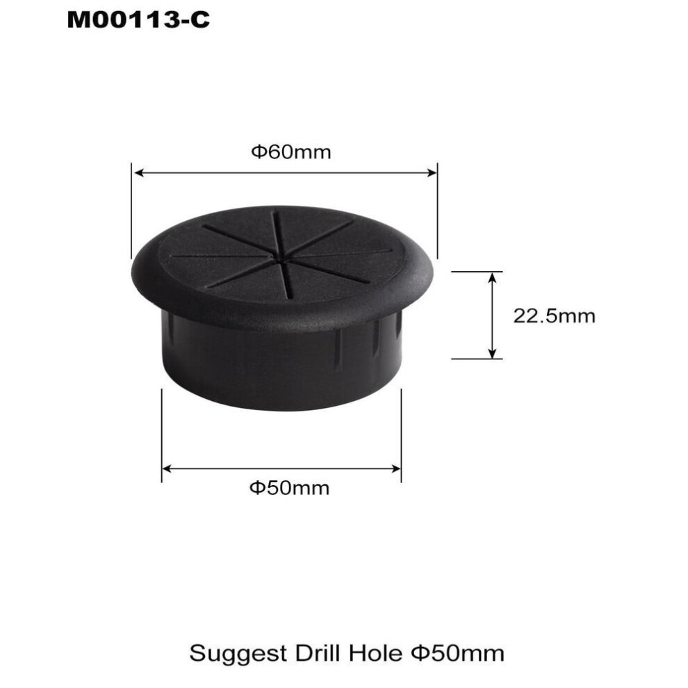 (black, 50mm) Flexible Cable Cord Grommet 2 Inch Black White Rubber Grommets In Desk, Table, And Furnitures For Hole Cover, Wire Pass Through Myy