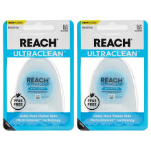 Fil dentaire Listerine Ultraclean Reach, anti-plaque, résistant, ciré, doux pour gencives et dents, menthe, sans PFAS