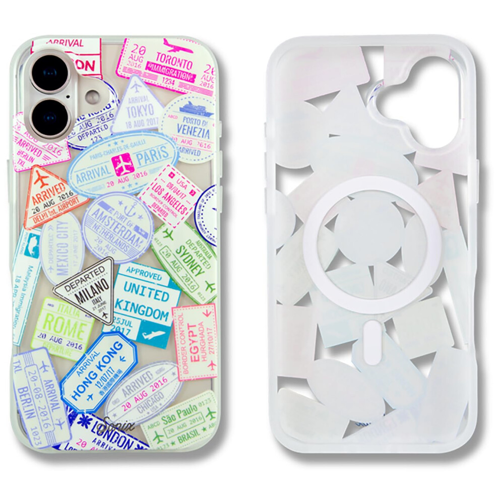Sonix Case For Iphone 16 Plus | Compatible With Magsafe | 10Ft Drop Tested | Passport Stamps 810131277826