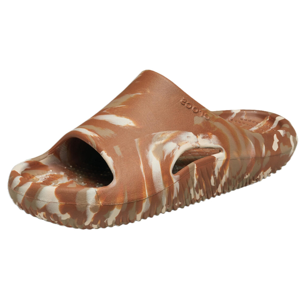 Crocs Unisex Mellow Recovery Slides Sandal Marbled Cognac 11 US Women