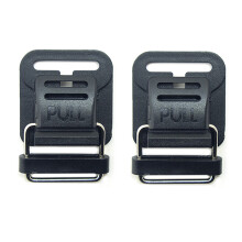 HAND No.E1423 Set of 2 Metal and Black Plastic Magnetic Buckles for Straps, Back Packs, Bags, Suitcase, Boots & Accessories, Take a Strap up to 25mm