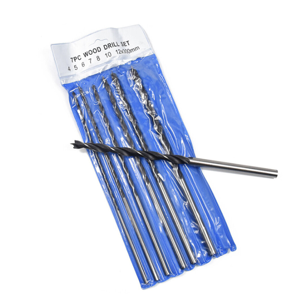 7Pcs 300Mm Long Wood Drill Bit Set High-Carbon Steel Wood Drill Bit 7427274045040