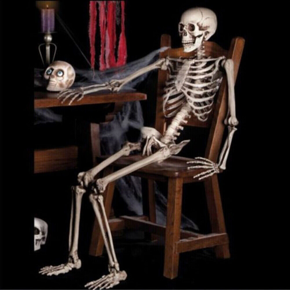 Large 160Cm Full Size Poseable Human Props Skeleton Halloween Party Haunted House