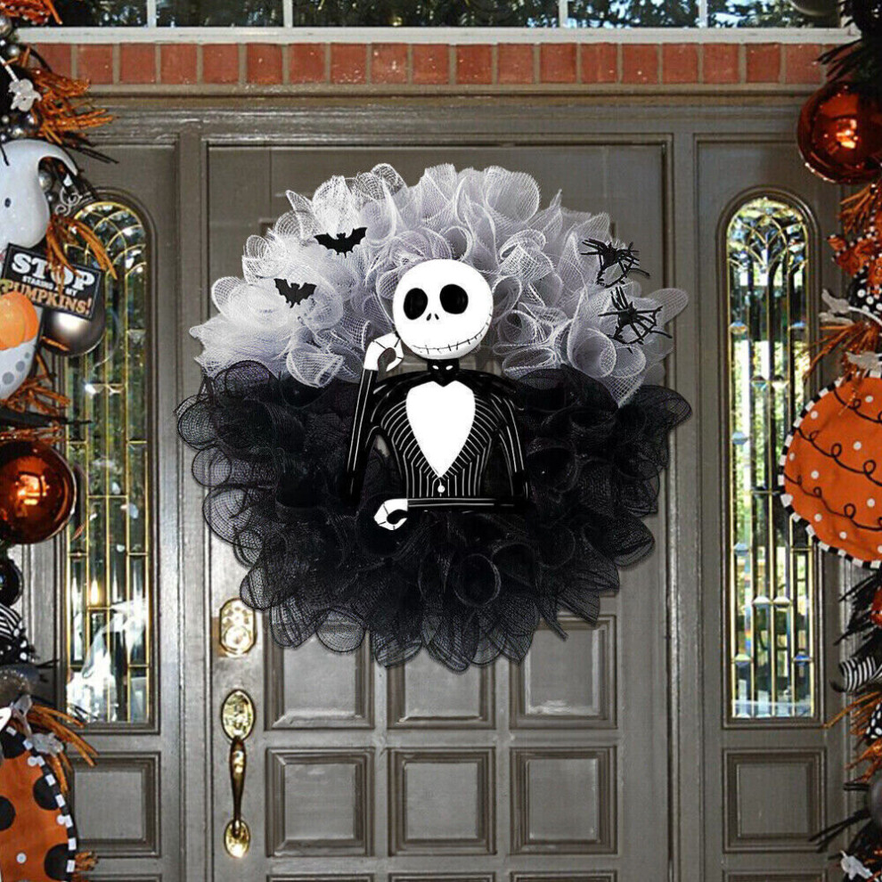 Nightmare Before Christmas Skeleton Jack Wreath Wall Door Haunted House Decor