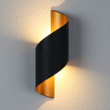 Chrasy LED Wall Lights 10W Indoor Outdoor Wall Lamp 3000K Warm Black Aluminium