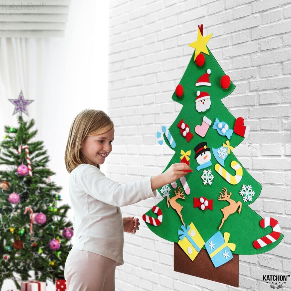 DIY Felt Christmas Tree Set with Ornaments for Kids Xmas Gifts Door Wall Hanging