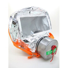Emergency Escape Smoke Hood & Firemask in Vacuum Pack - Big Visor, Hard Case, Polycarbonate Shield, 5-Year Shelf Life