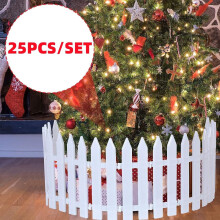 25Pcs Christmas Tree Picket Fence White Plastic Fence Wedding Garden Decor