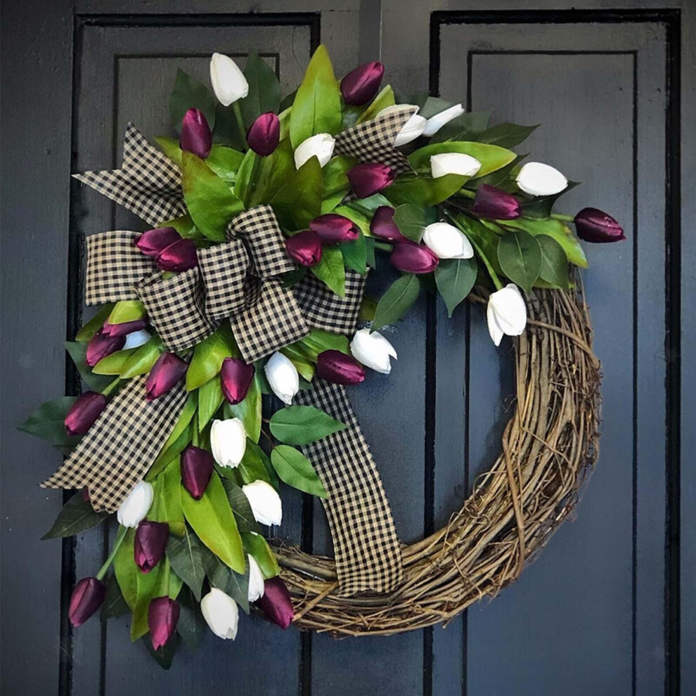 Tulip Wreath Flower Door Hanging Half Coverage