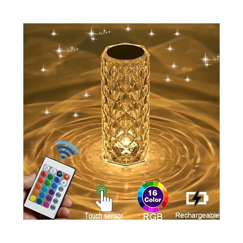 16-Color Changing RGB Night Light, Touch Lamp, USB Romantic LED Rose Table Lamps