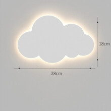 Cloud White Wooden Night Light Wall Mounted Nursery Ceiling Lighting White Light