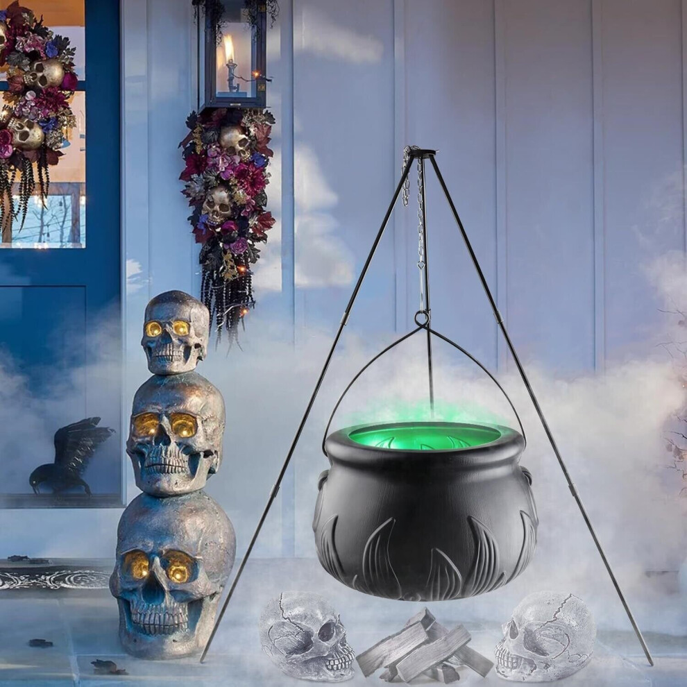 Skesrjtop Halloween Decor Outdoor - Large Witches Cauldron On Tripod With Yard Light